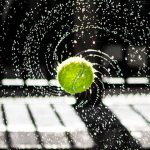 tennis ball in a spin